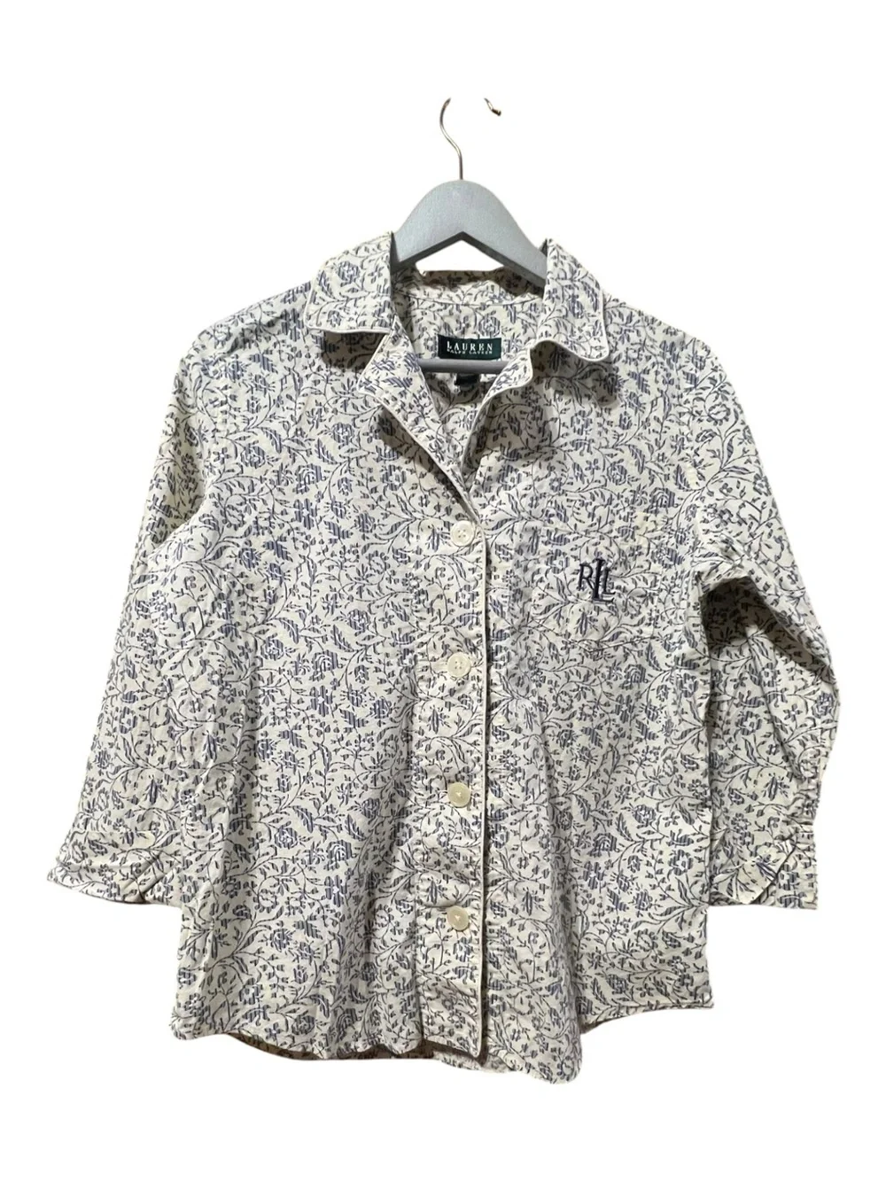 Lauren Ralph Lauren Paisley Cotton Pajama Sleep Shirt Small